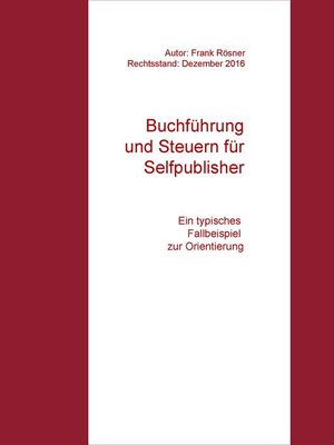 cover image of Buchführung und Steuern für Selfpublisher
